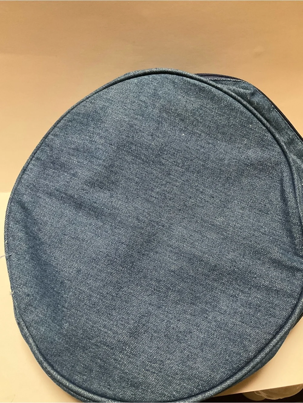 GUESS Los Angeles Cotton Denim Blue Bucket Duffle Drawstring Gym Bag Bottom Zip